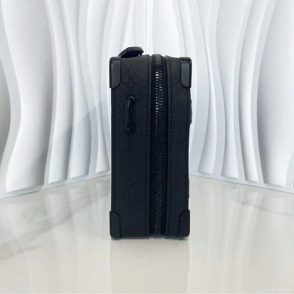 Louis Vuitton Black Monogram Embossed Leather Soft Trunk Crossbody Bag - Picture 5 of 12